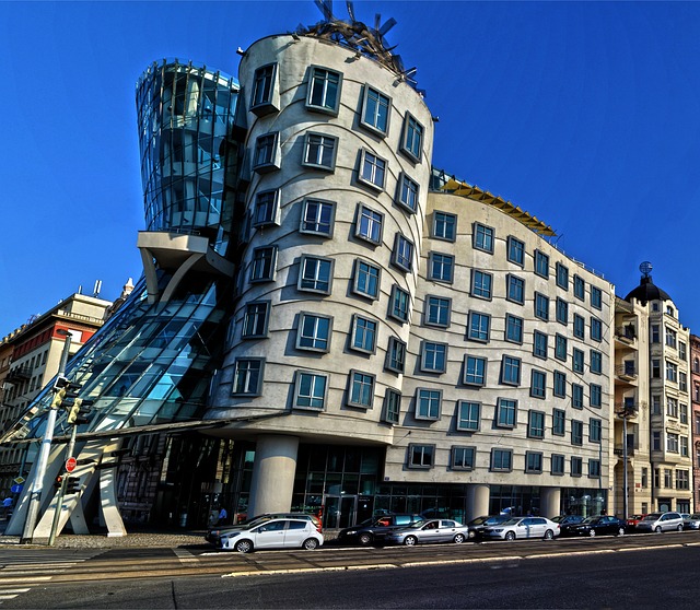 Admire the Dancing House: An architectural marvel on the riverbank