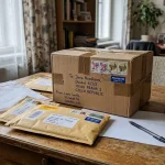 International shipping parcel and mail addressed to Czech Republic (AI Generated Image)