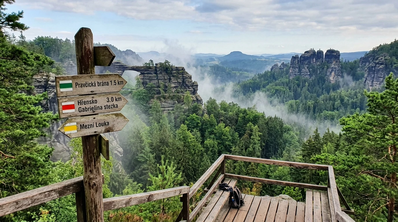 Tschechien Grenzgebiet Czech border region landscape and trail guide (AI Generated Image)